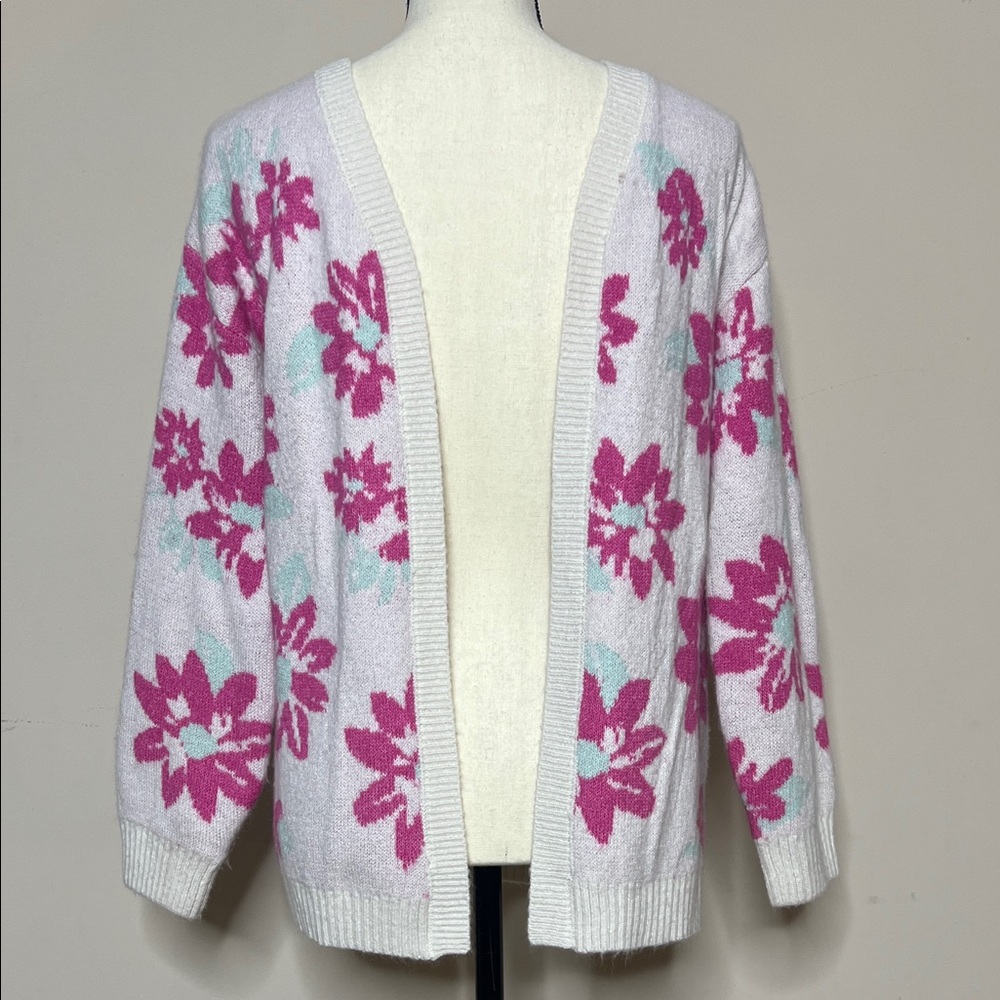 Kids Floral Pink and White Sweater